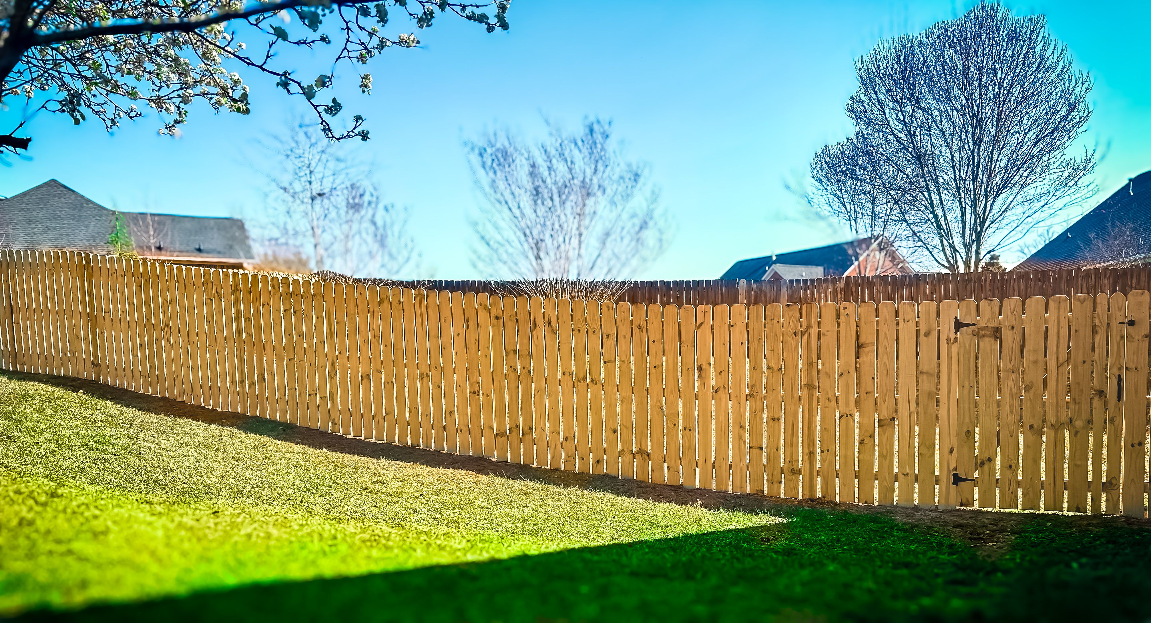 White vinyl fence