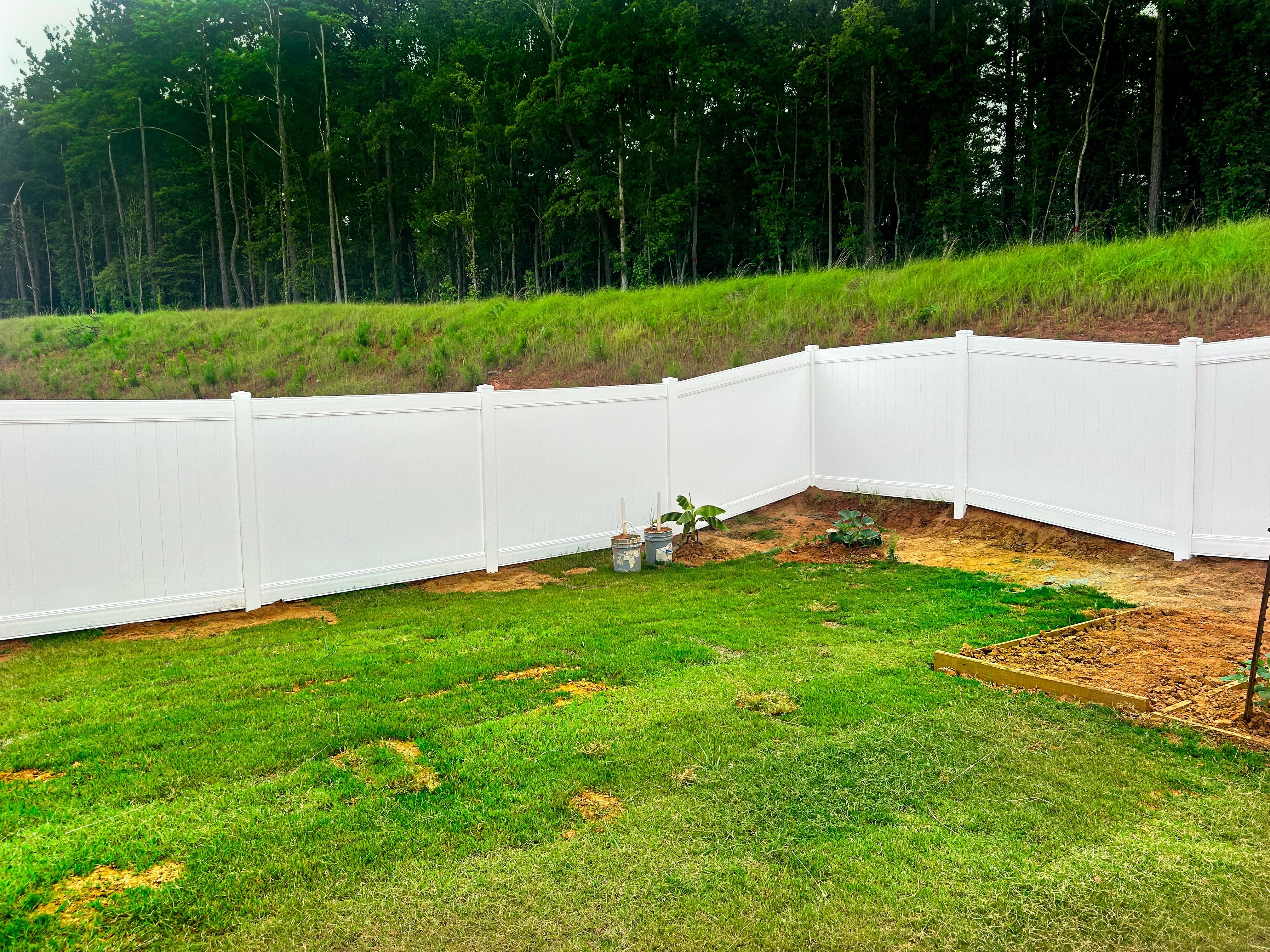 White vinyl fence