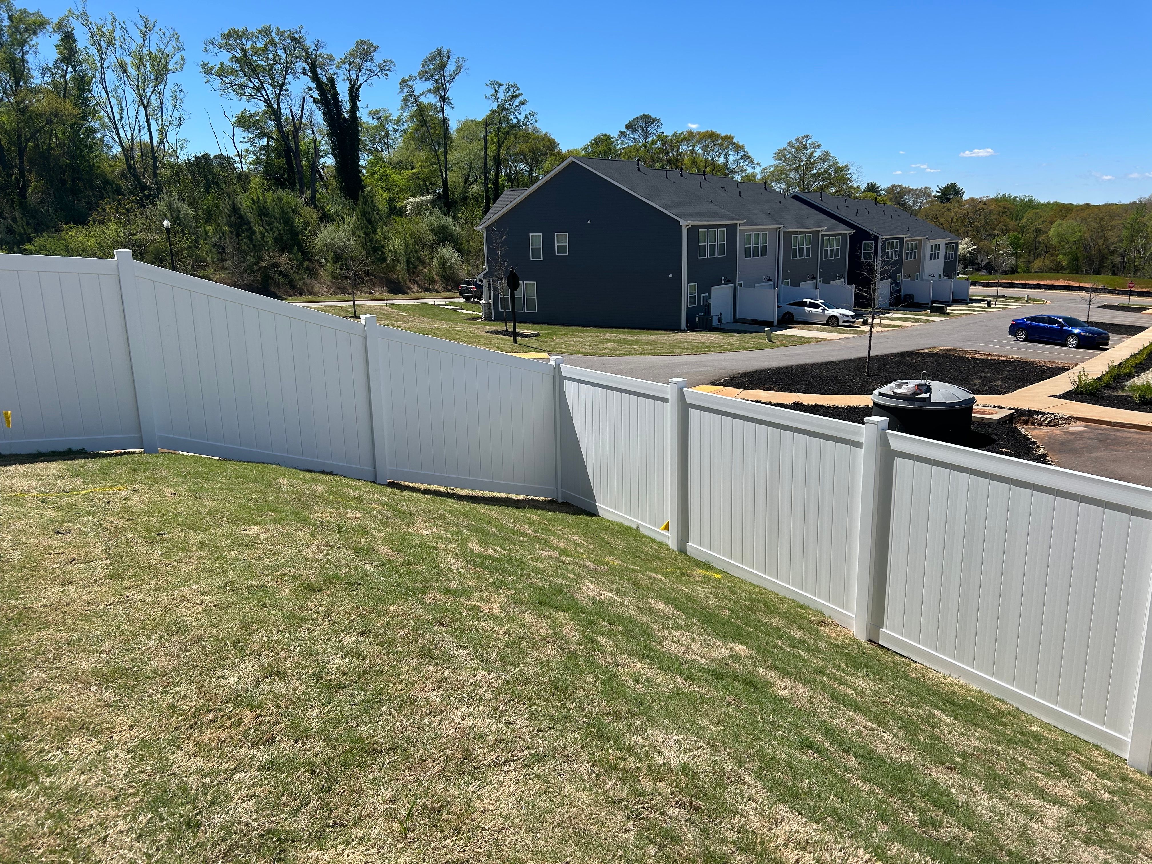 White vinyl fence