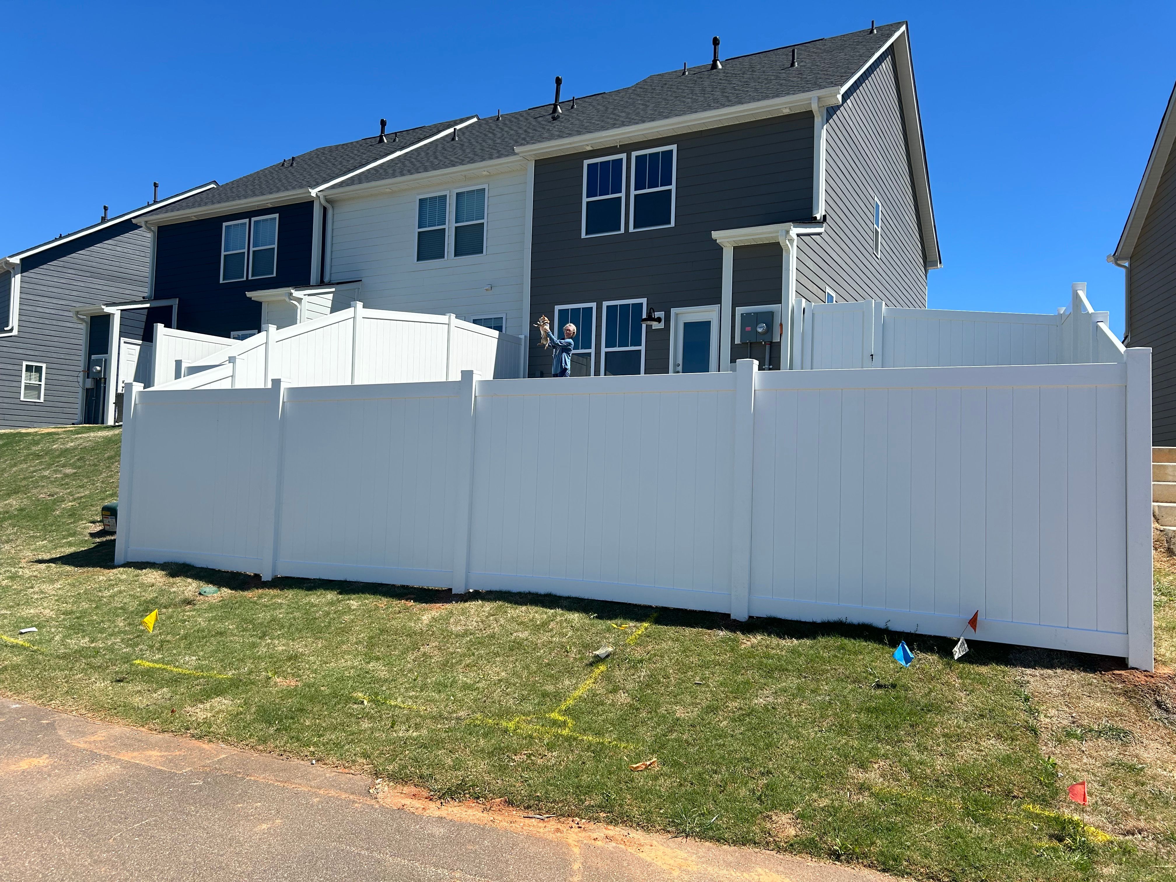 White vinyl fence